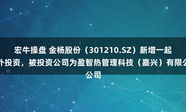 宏牛操盘 金杨股份（301210.SZ）新增一起对外投资，被投资公司为盈智热管理科技（嘉兴）有限公司
